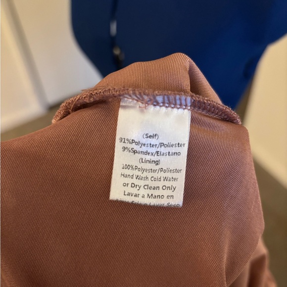 🌹 Rose Gold Satin Midi Wrap Dress - Picture 6 of 7